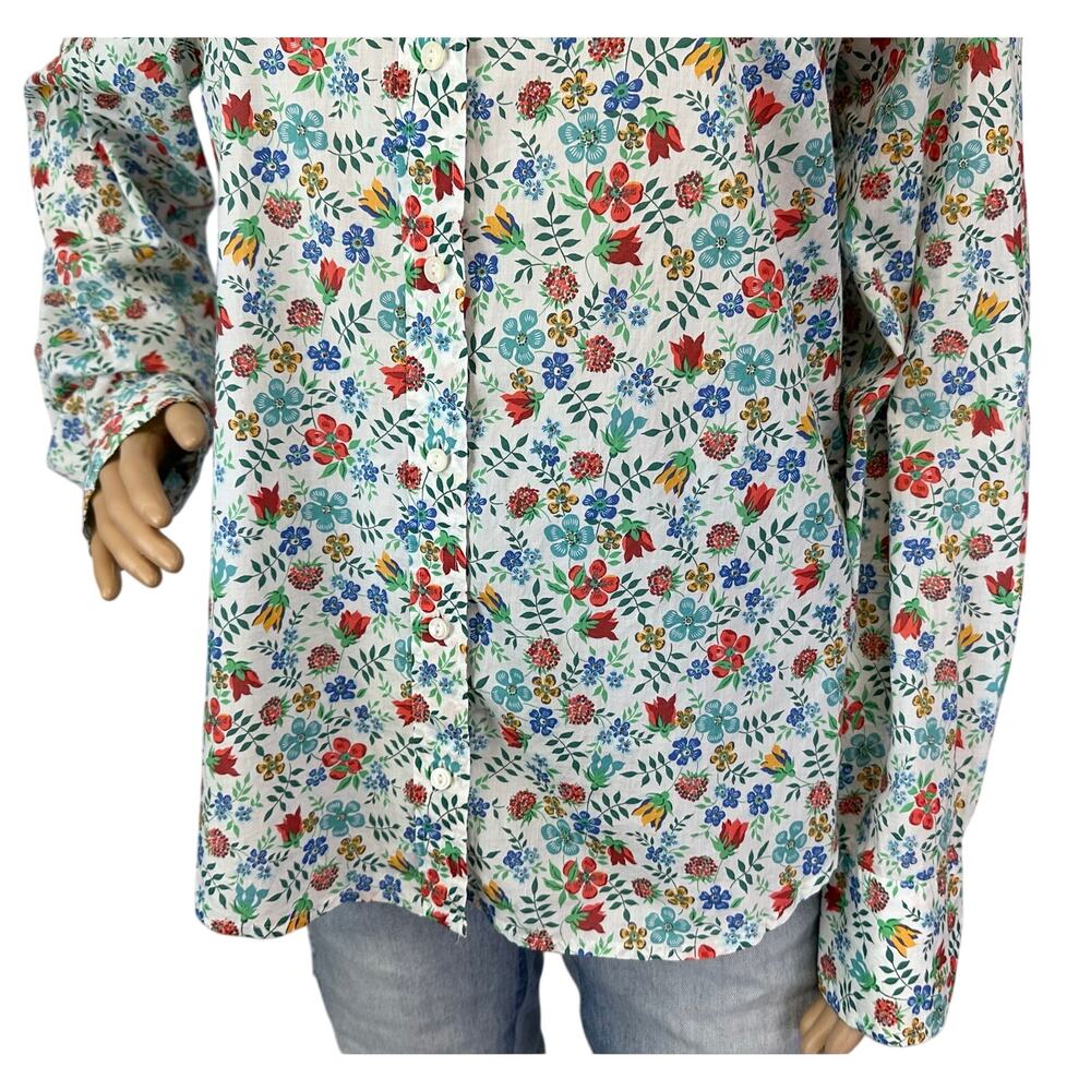 J. Crew Liberty Art Perfect Shirt in Edenham Floral Cotton G4375 Size 12 - Picture 7 of 11
